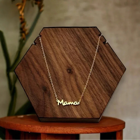 Mama Pendant 18K Gold Plated Hypoallergenic Necklace - Picture 1 of 3